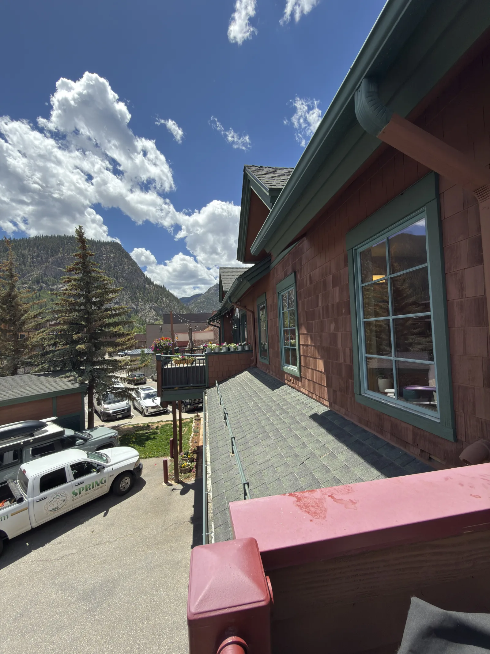 Recent work: window cleaning job site with mountain views in Frisco Colorado